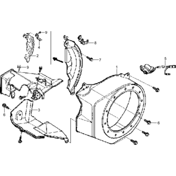 Blower Housing Assembly for Wacker VP1550A-5000009027 (Honda Engine) Rev.116 Plate Compactor