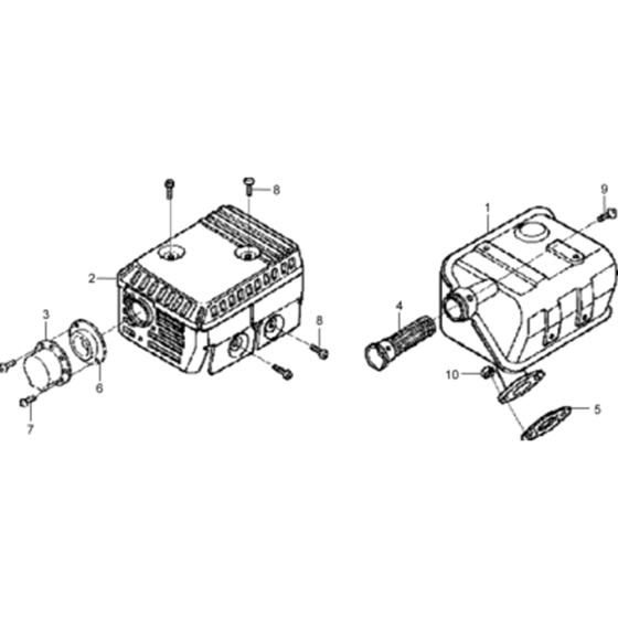 Muffler Assembly for Wacker VP1550A-5000009027 (Honda Engine) Rev.116 Plate Compactor