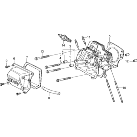 Cylinder Head Assembly for Wacker VP1550A-5000009027 (Honda Engine) Rev.116 Plate Compactor