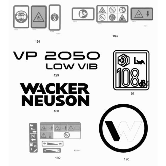 Wacker VP2050R Decals