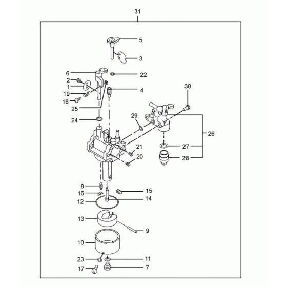 Carburettor Assembly for VP2050R