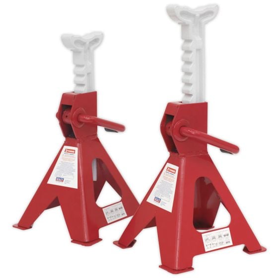 Axle Stands (Pair) 2tonne Capacity per Stand Ratchet Type Sealey Part No. VS2002