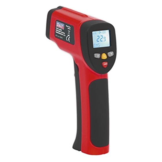 Infrared Twin-Spot Laser Digital Thermometer 12:1 High Temperature Sealey Part No. VS941