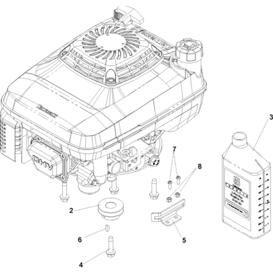 Engine Assembly for Husqvarna W21 SBKC Commercial Lawn Mower