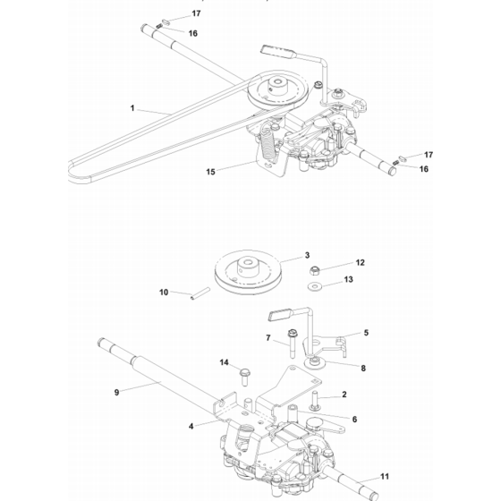 Transmission Assembly for Husqvarna W21 SK Commercial Lawn Mower