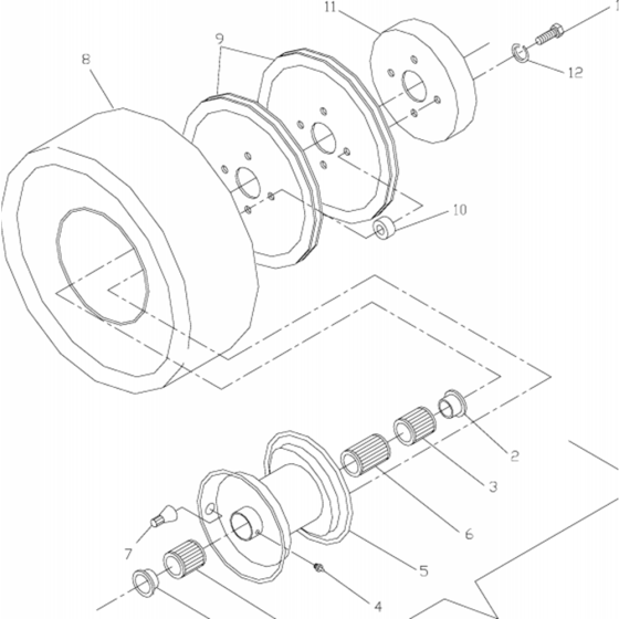 Traction Wheel Assembly for Husqvarna W3212A Commercial Lawn Mower