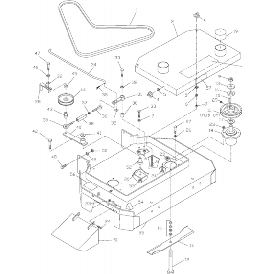 Mower/Cutting Deck -1 Assembly for Husqvarna W3213A Commercial Lawn Mower