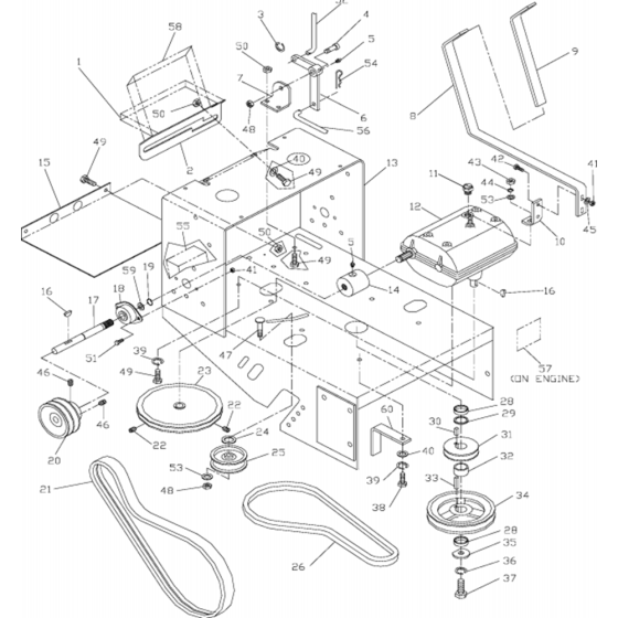 Transmission and Shifter Group Assembly for Husqvarna W3614A Commercial Lawn Mower