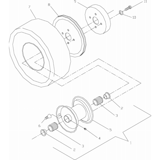 Traction Wheels for 32" Models Assembly for Husqvarna W4814A Commercial Lawn Mower