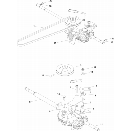 Transmission Assembly for Husqvarna W53SBEK Commercial Lawn Mower