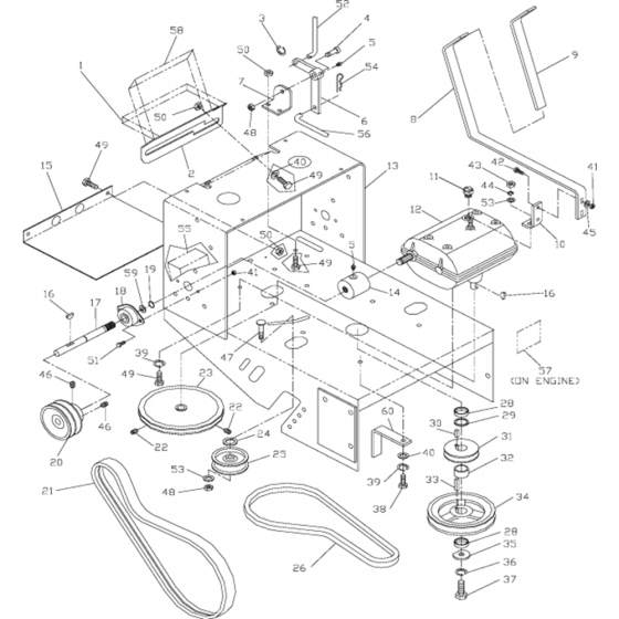 Transmission and Shifter Group Assembly for Husqvarna W3613A Commercial Lawn Mower