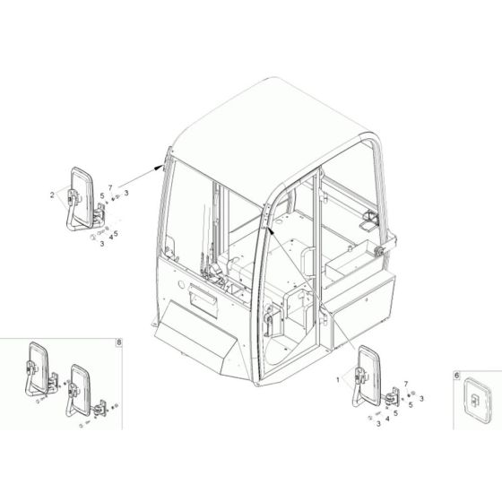 Mirror Assembly for Neuson 10001