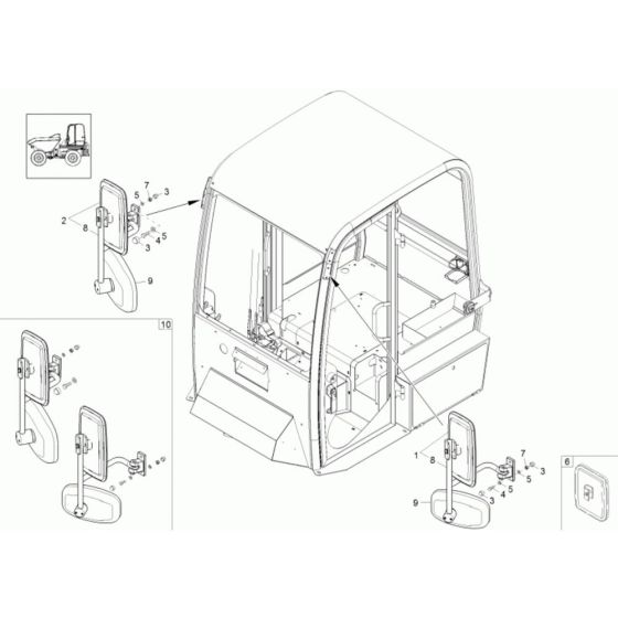 Mirror Assembly for Wacker
