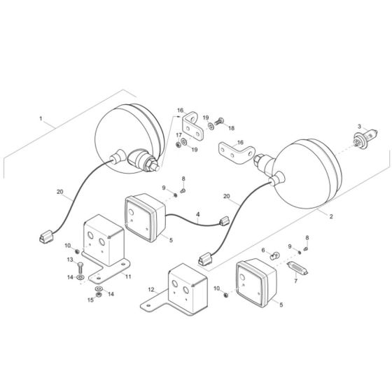 Headlight Assembly for Neuson 1001