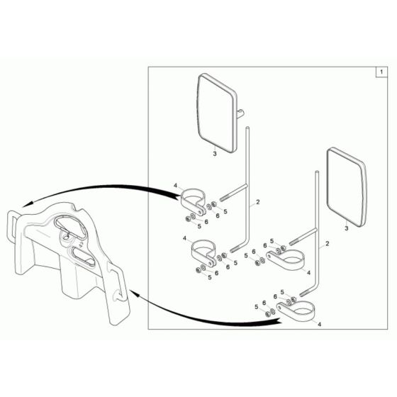 Mirror Assembly for Neuson 1001