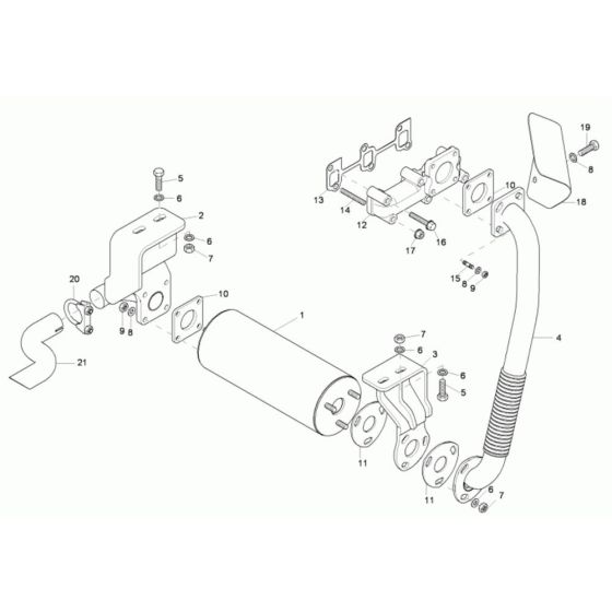 Exhaust Assembly for Wacker 1001