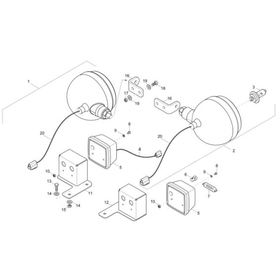Headlight Assembly for Neuson 1601