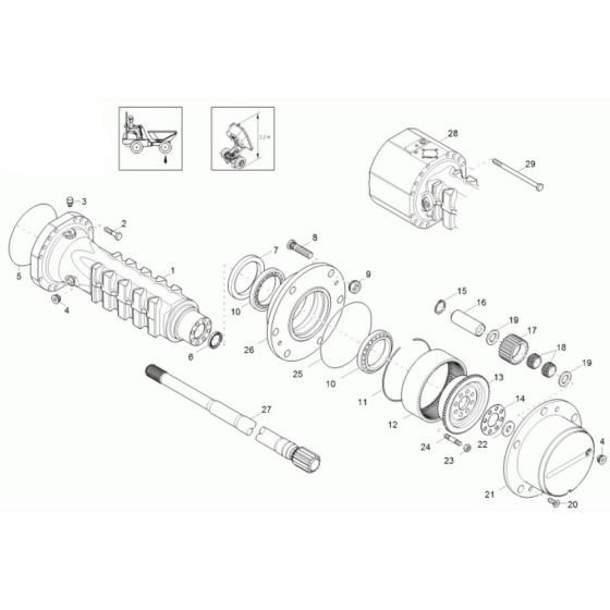 Axle Case & Wheel Hub Assembly