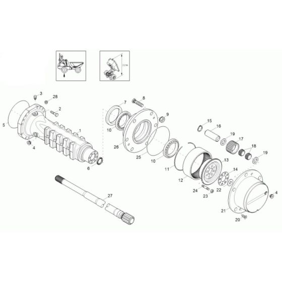 Axle Case & Wheel Hub Assembly