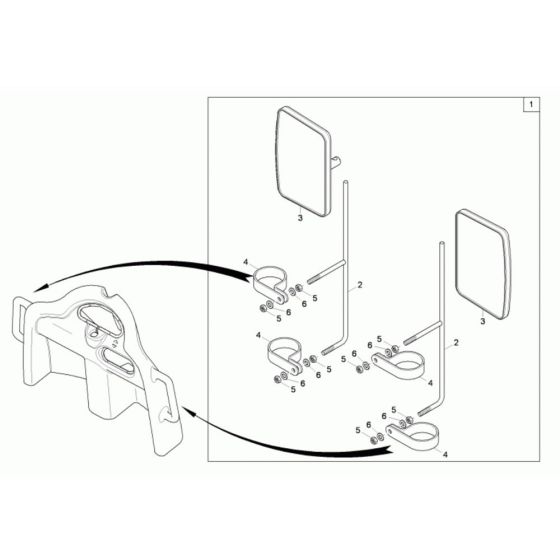Mirror Assembly for Neuson 3001