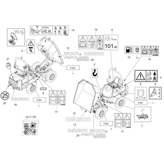 Decals for Neuson 3001 Dumper