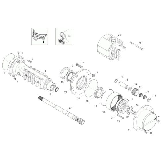 Axle Case & Wheel Hub Assembly