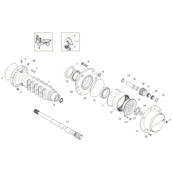 Axle Case & Wheel Hub Assembly