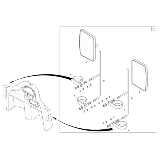 Mirror Assembly for Wacker 3001AE