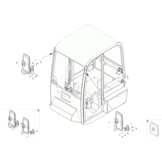 Mirror Assembly for Wacker