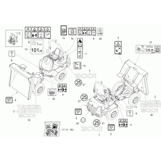 Decals for Wacker 3001AE