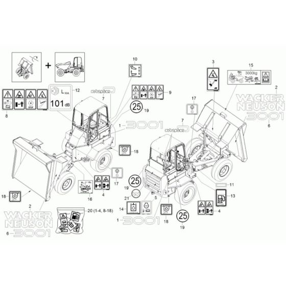 Wacker 3001AE Dumper Decals
