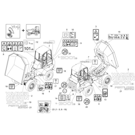 Decals for Wacker 3001AE