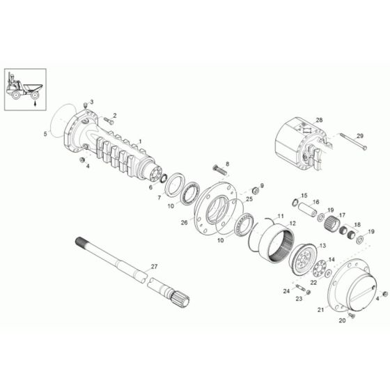 Axle Case & Wheel Hub Assembly