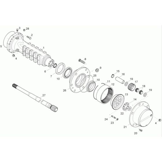 Axle & Wheel Hub for Wacker 4001