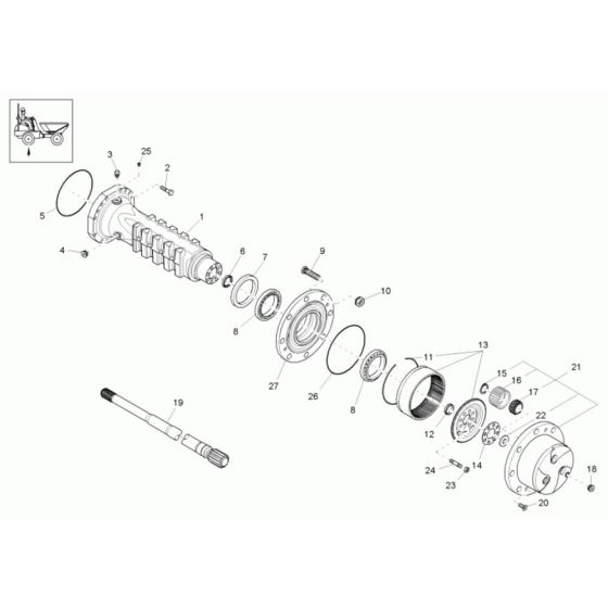Axle Case & Wheel Hub Assembly
