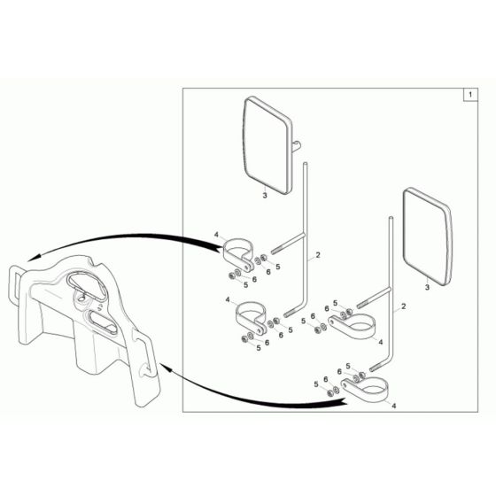Mirror Assembly for Wacker 5001