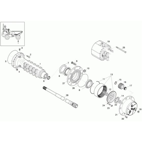 Axle Case & Wheel Hub Assembly