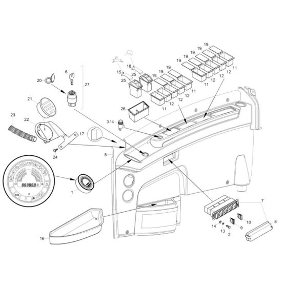 Instrument Panel for Wacker 50Z3