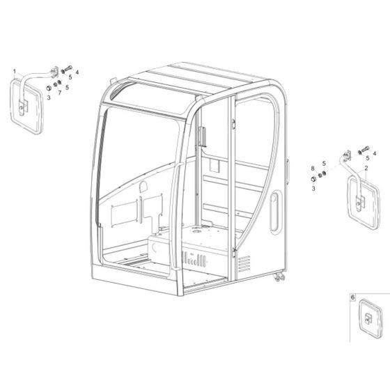 Mirror Assembly for Wacker 50Z3