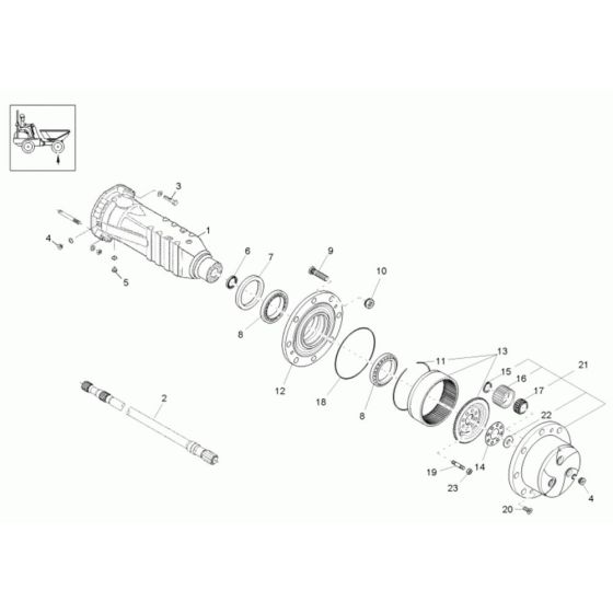Axle Case & Wheel Hub Assembly