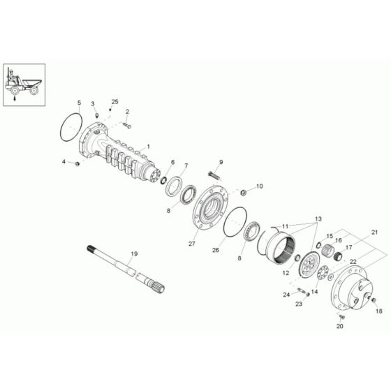 Axle Case & Wheel Hub Assembly