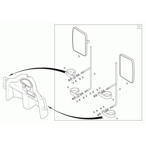 Mirror Assembly for Wacker 6001