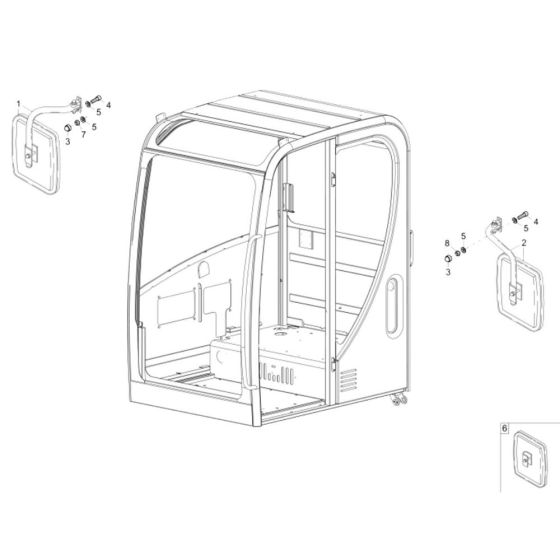 Mirror Assembly for Wacker 75Z3