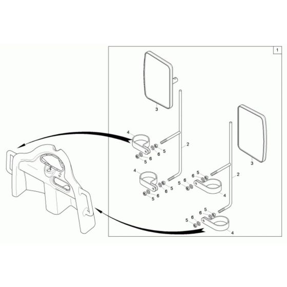 Mirror Assembly for Neuson 9001