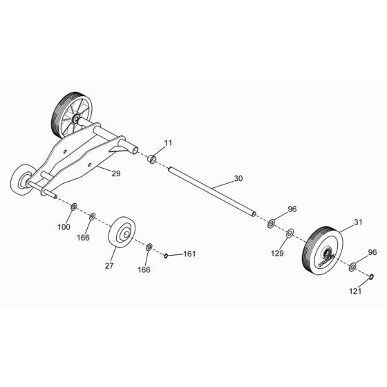 Wheel Assembly for Wacker BFS 1214