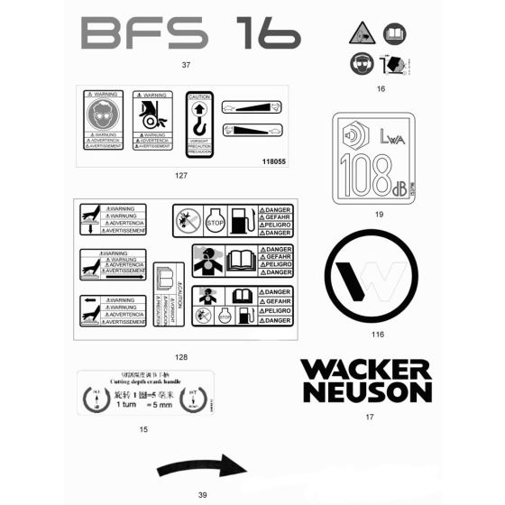 Decals for Wacker BFS 16