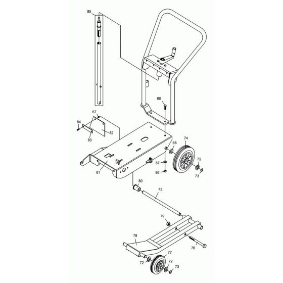 Wheel Assembly for Wacker BFS 80