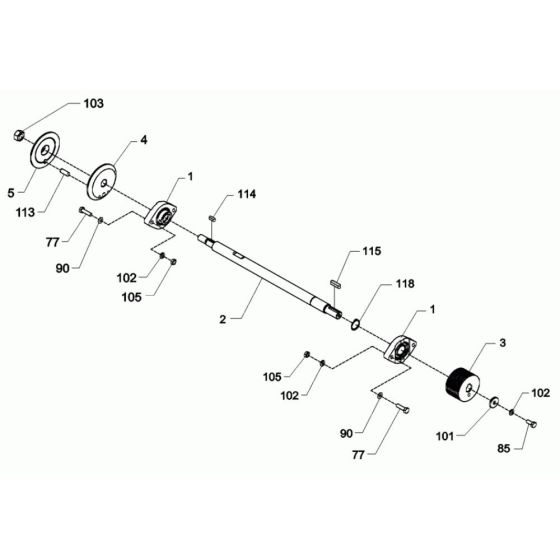Shaft Assembly for Wacker BFSX 130