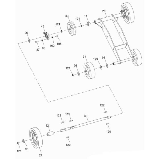 Wheel Assembly for Wacker BFSX 18