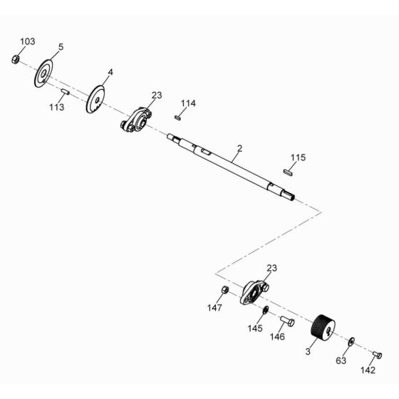 Shaft Assembly for Wacker BFSX 18
